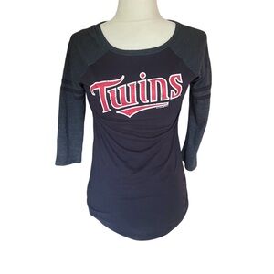MLB Minnesota Twins navy blue baseball tee 1/2 sleeve shirt